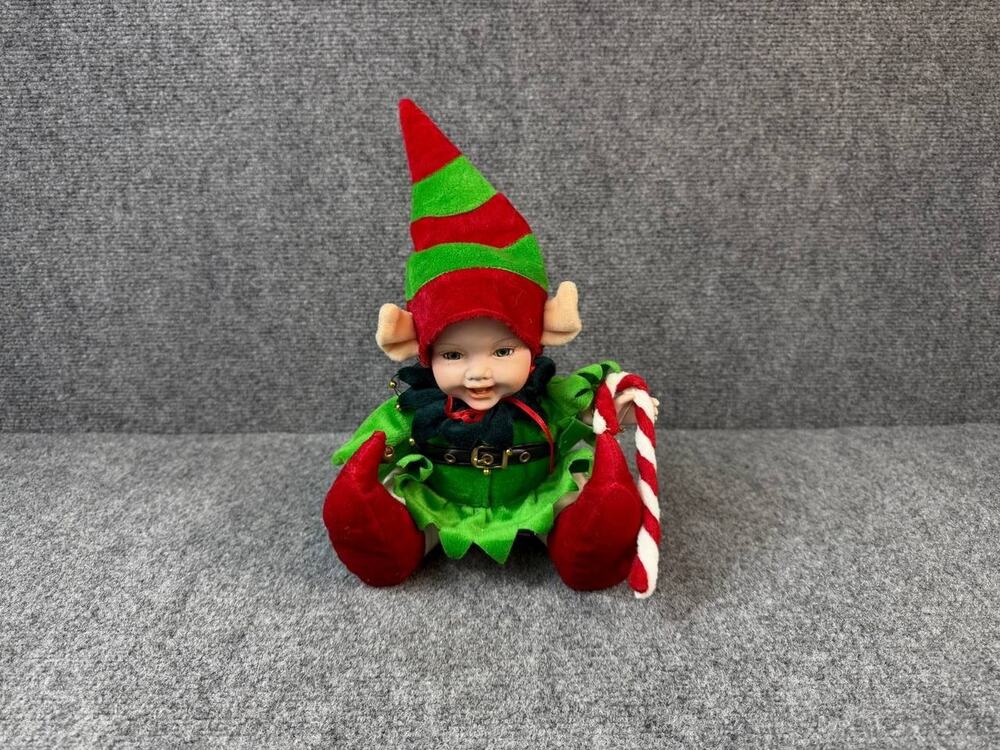 Vintage Geppeddo Cuddle Kids Jolly Johnathon Elf Doll 2002 Plush Vinyl Face